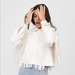 Western Fringe Faux Leather Jacket